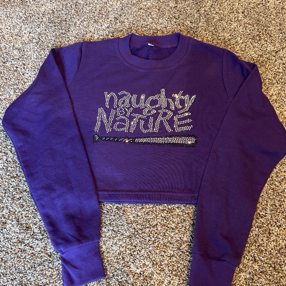 Cropped Purple Naught By Nature Sweatshirt